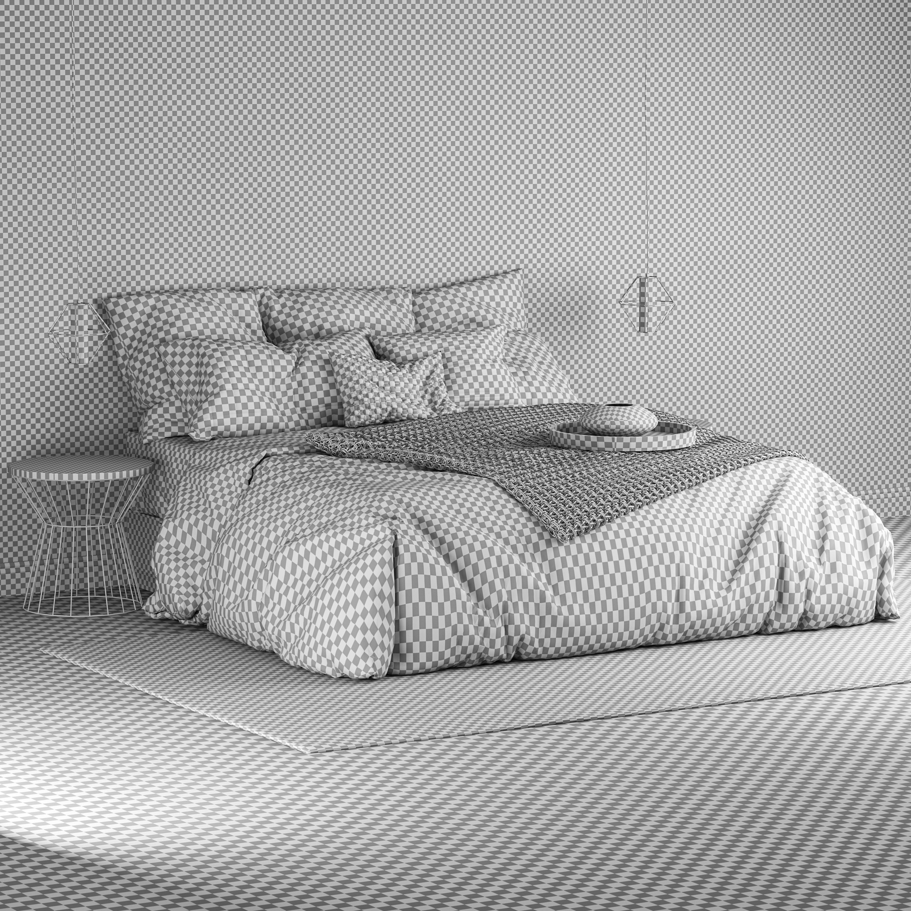 Nordli double bed  3D model_11