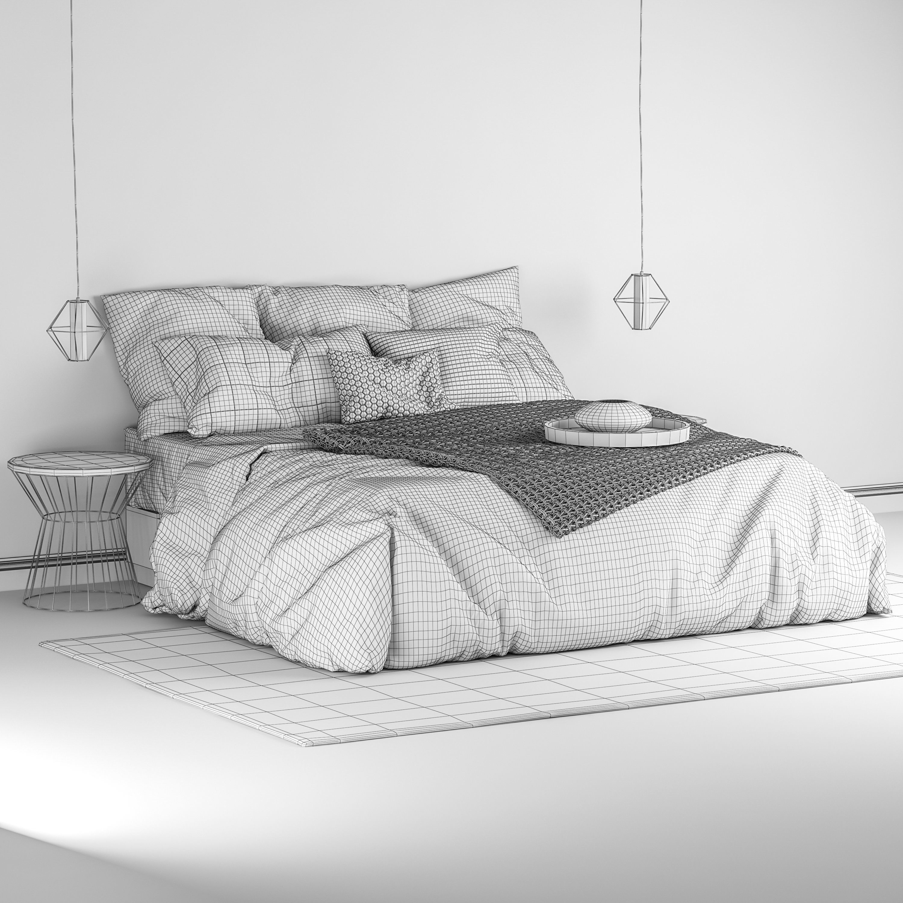 Nordli double bed  3D model_7