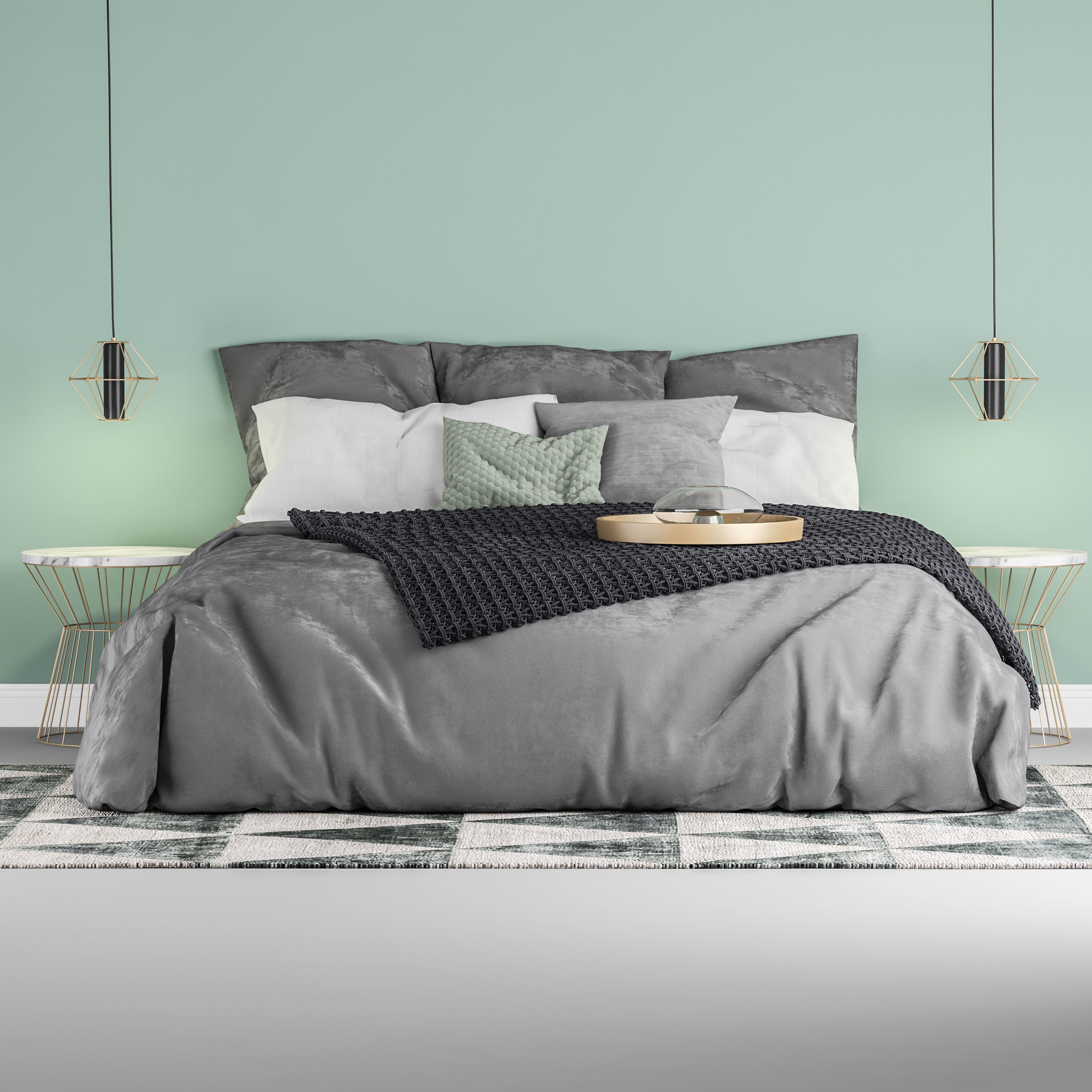 Nordli double bed  3D model_3