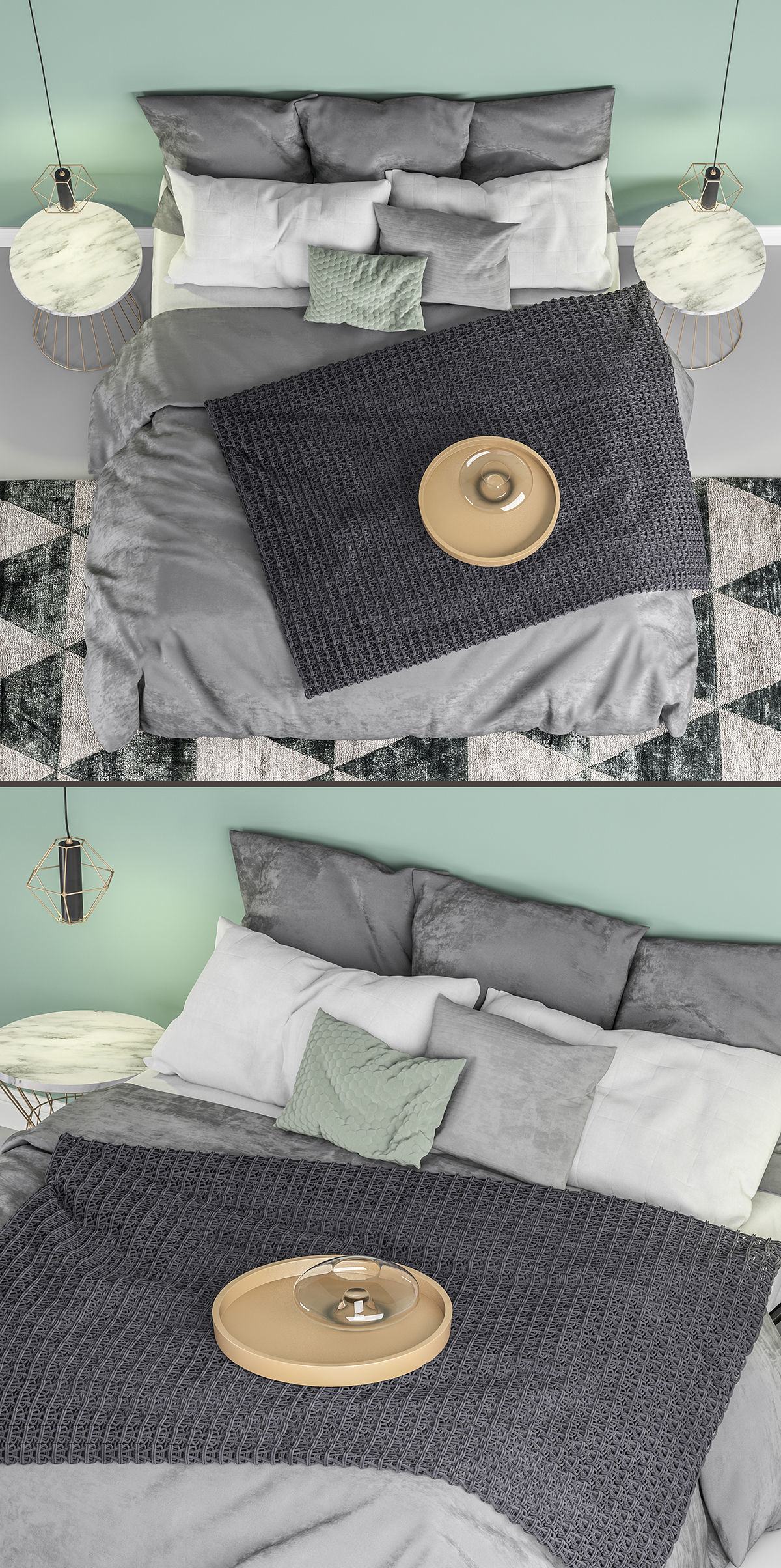 Nordli double bed  3D model_1