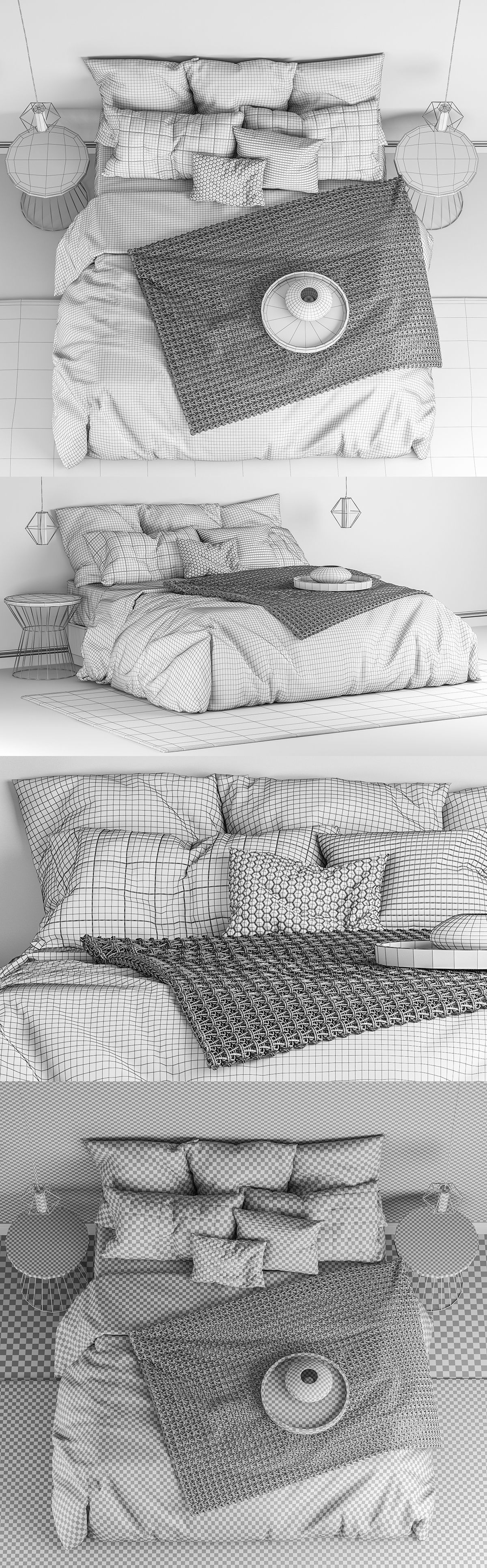 Nordli double bed  3D model_2