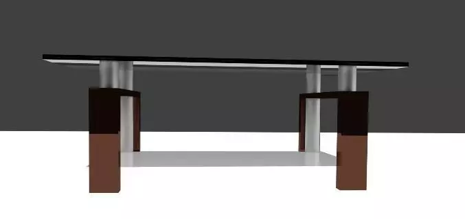 Glass Table Low-poly 3D model_0