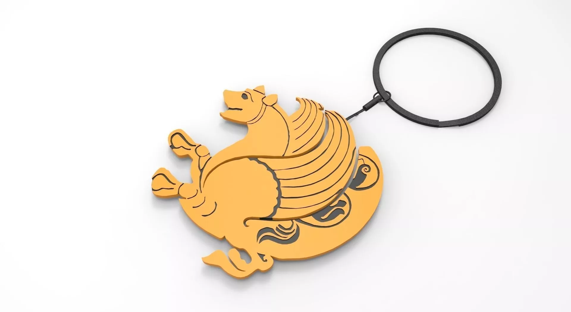key ring iranian Symbols simurgh Free 3D model
