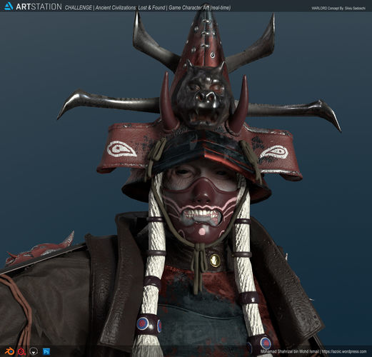 Undead Samurai Rigged Low-poly 3D model