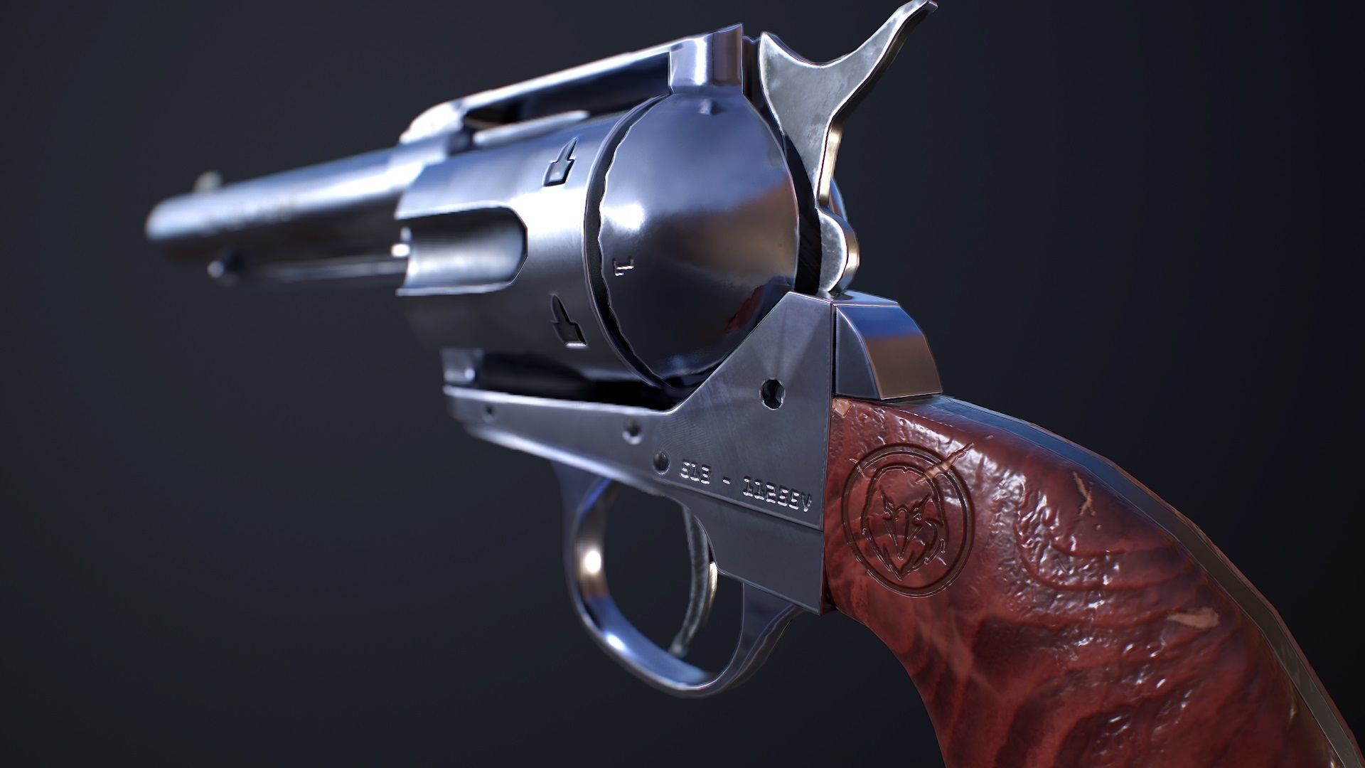 Colt Peacemaker SAA CO2 Low-poly 3D model_10