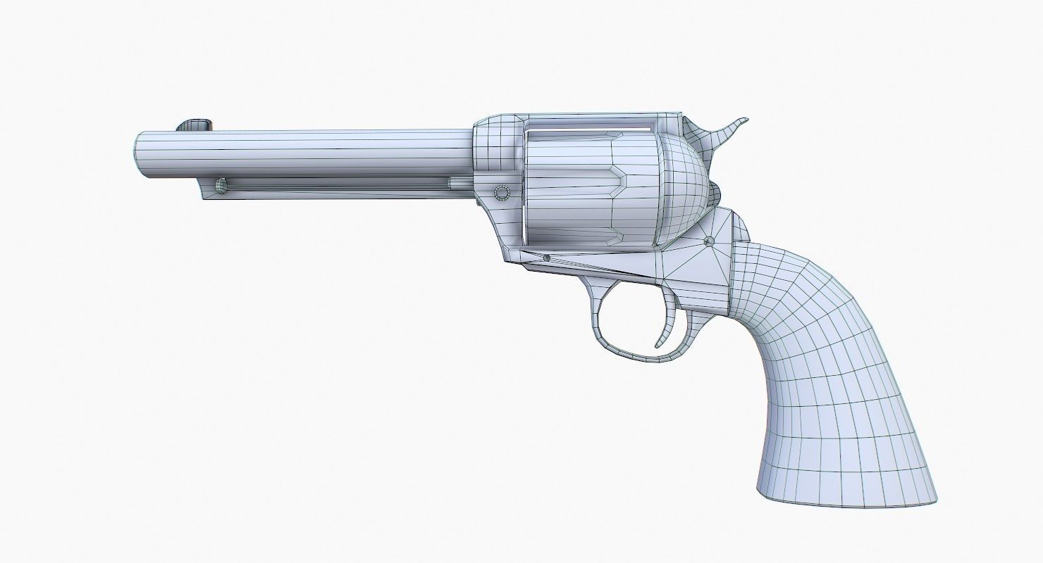 Colt Peacemaker SAA CO2 Low-poly 3D model_12