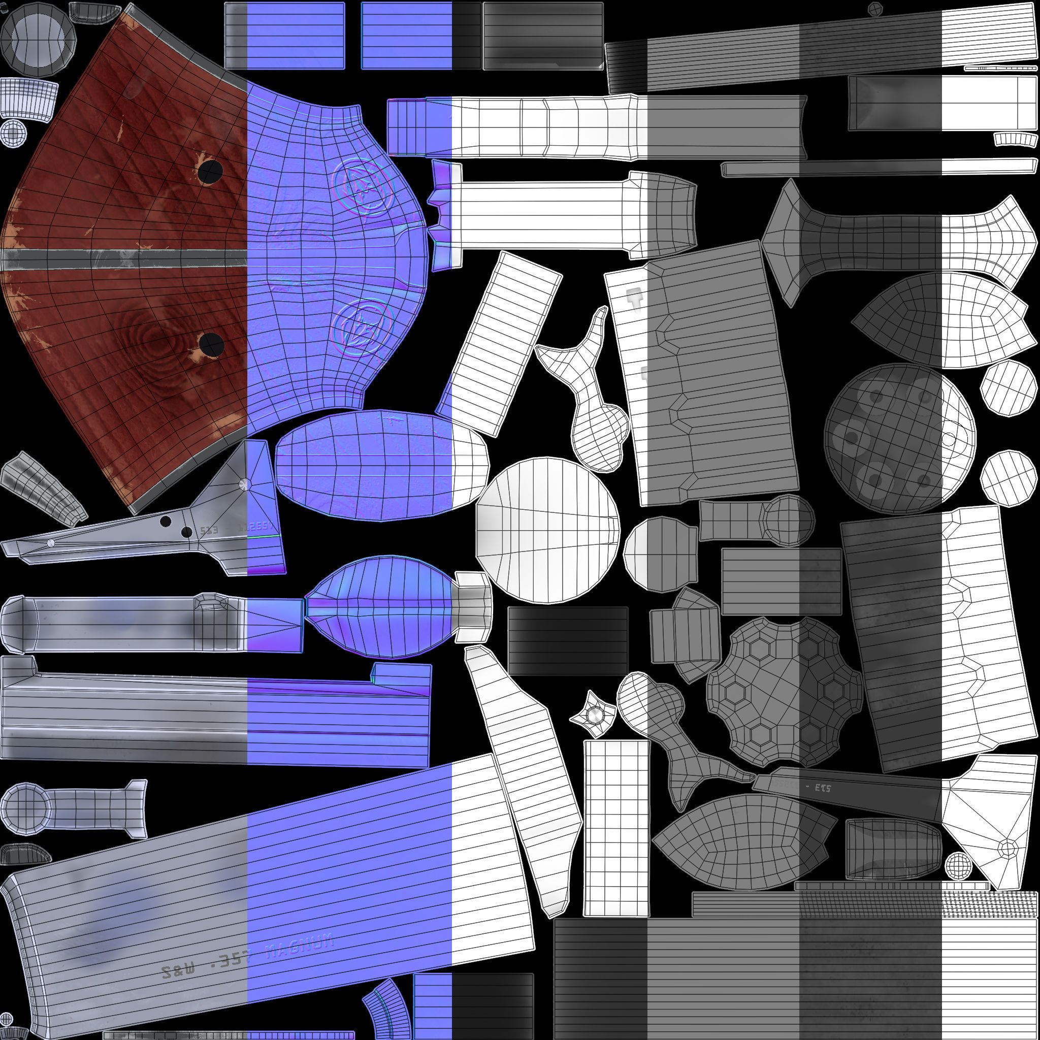 Colt Peacemaker SAA CO2 Low-poly 3D model_16