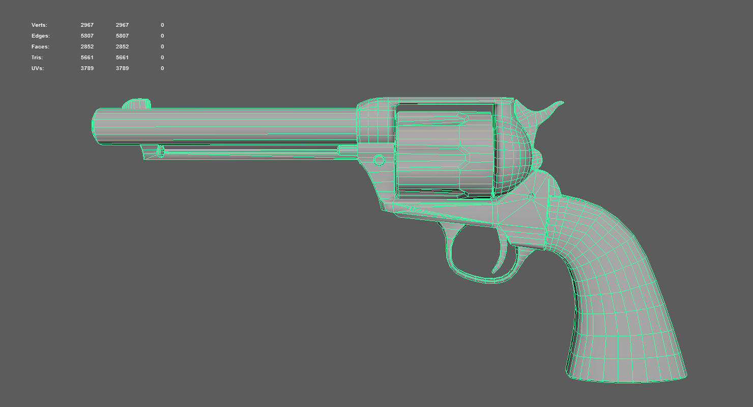 Colt Peacemaker SAA CO2 Low-poly 3D model_15