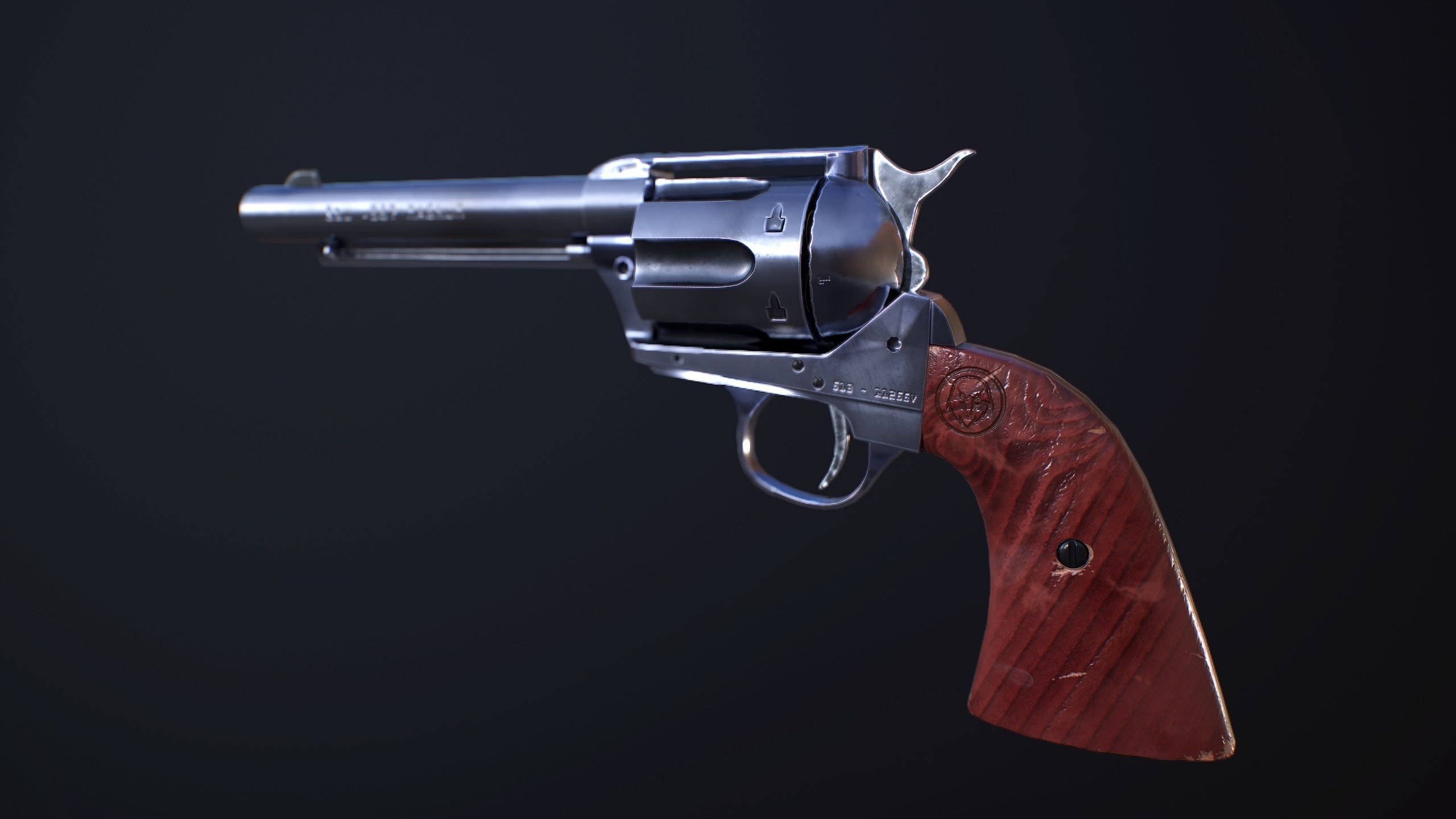 Colt Peacemaker SAA CO2 Low-poly 3D model_9