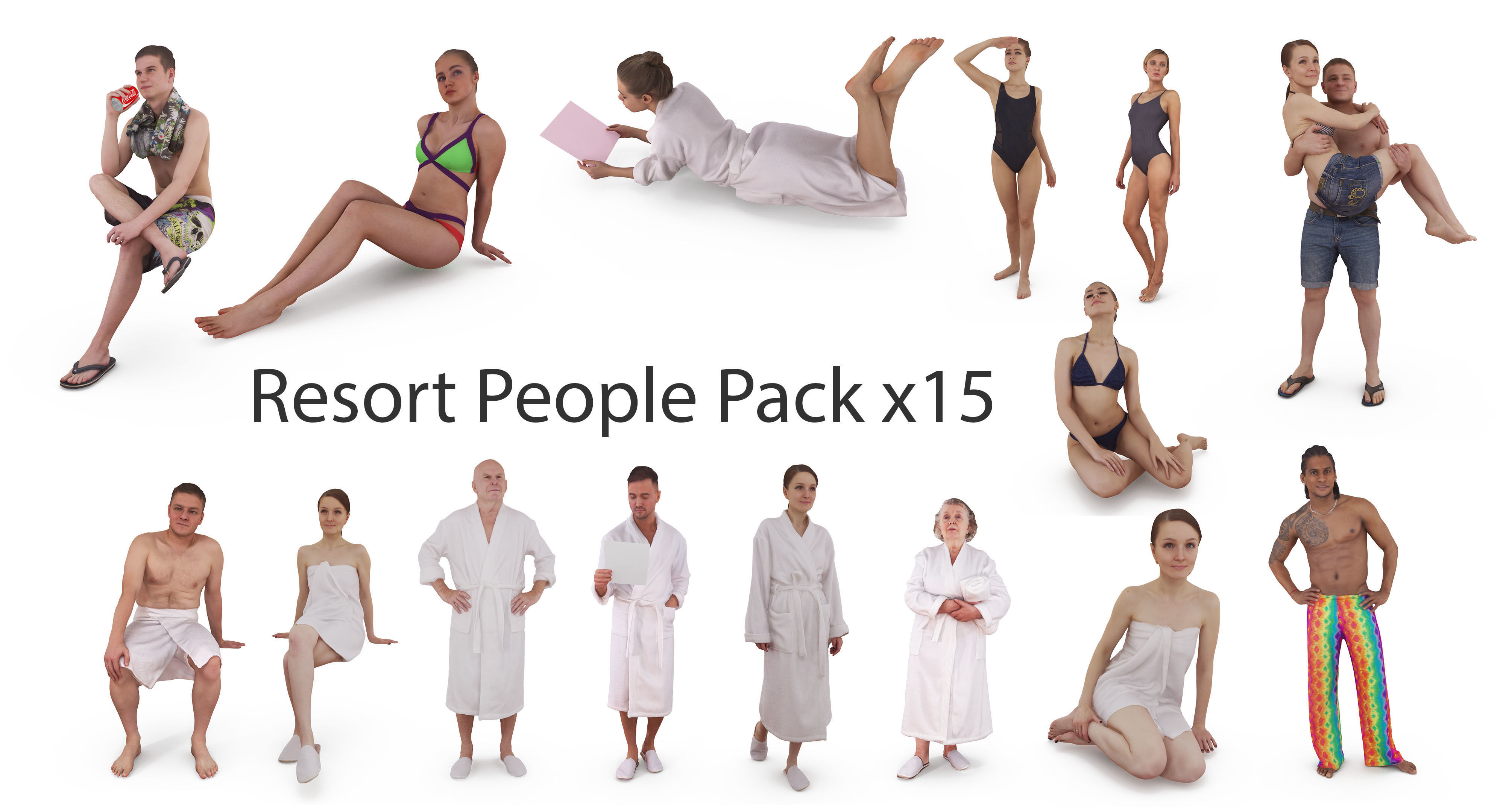 Resort People Pack Low-poly 3D model_2