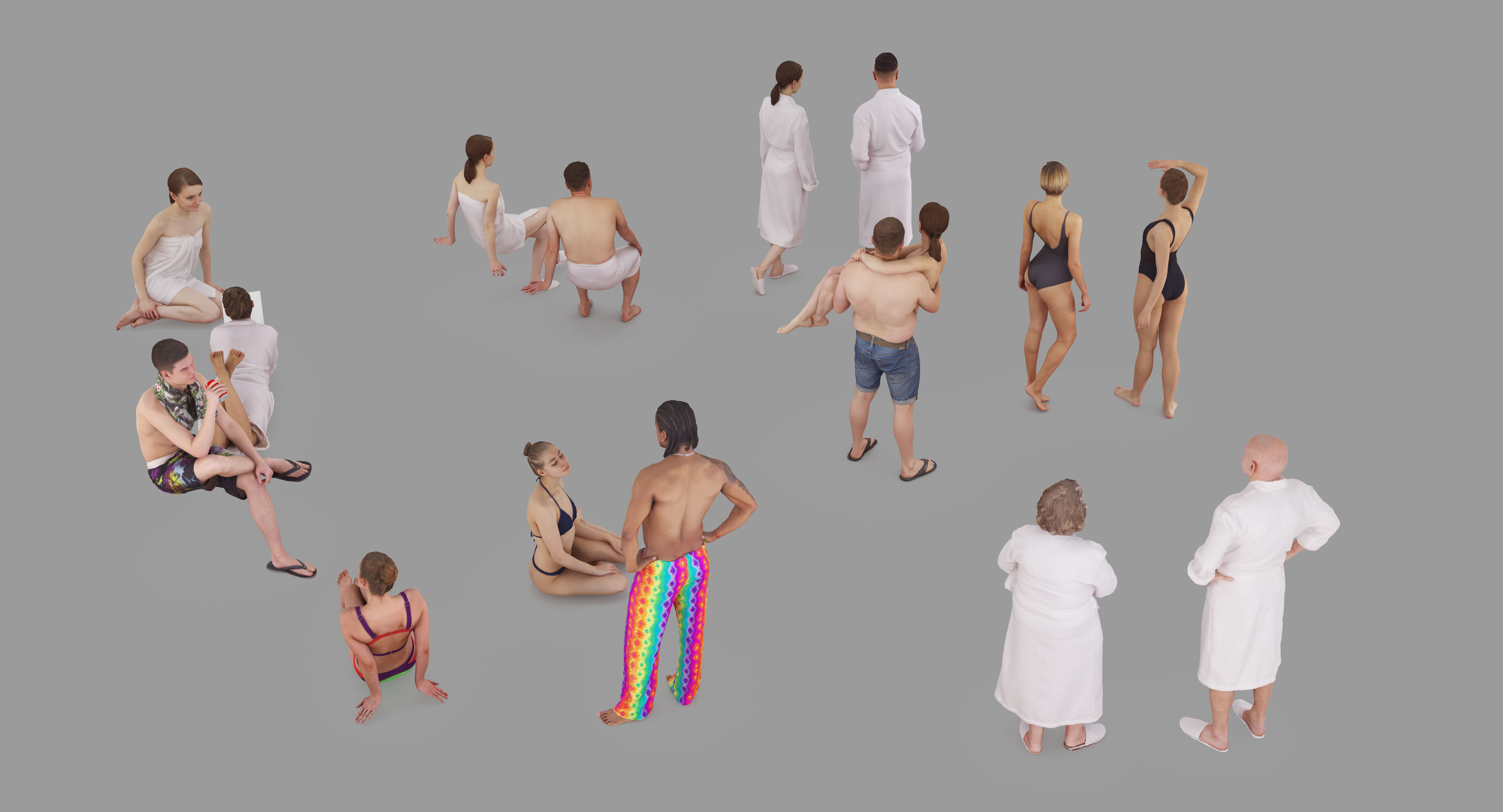 Resort People Pack Low-poly 3D model_3