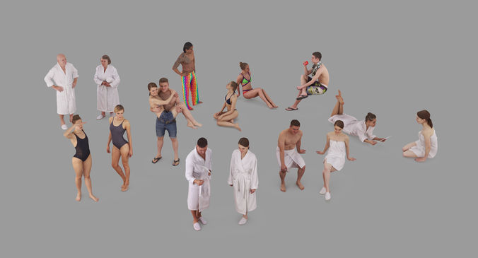 Resort People Pack Low-poly 3D model