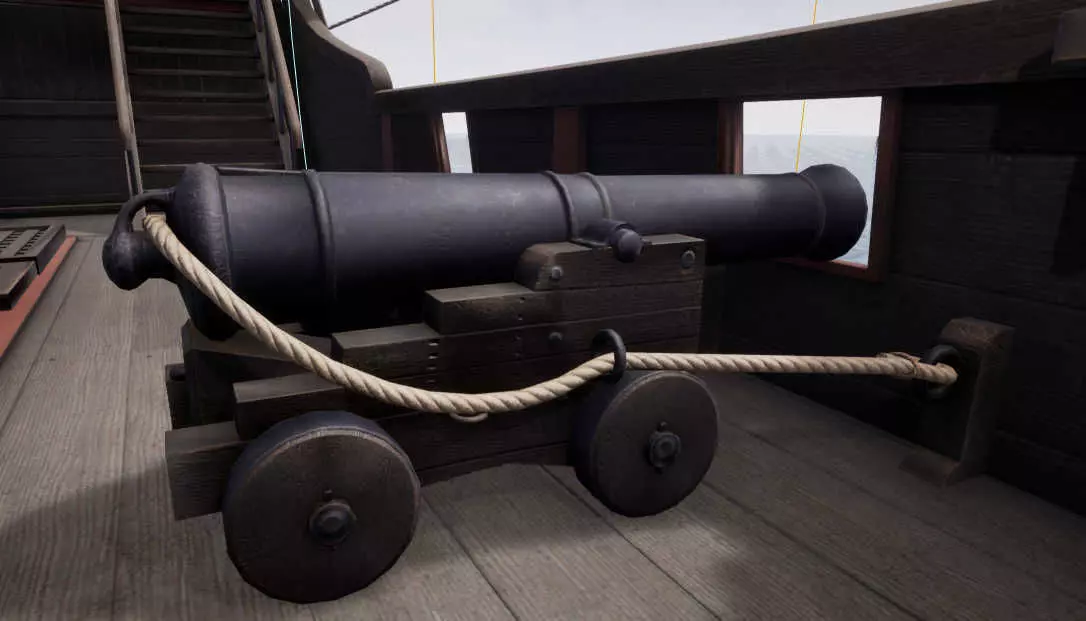 Ship Cannon Free low-poly 3D model
