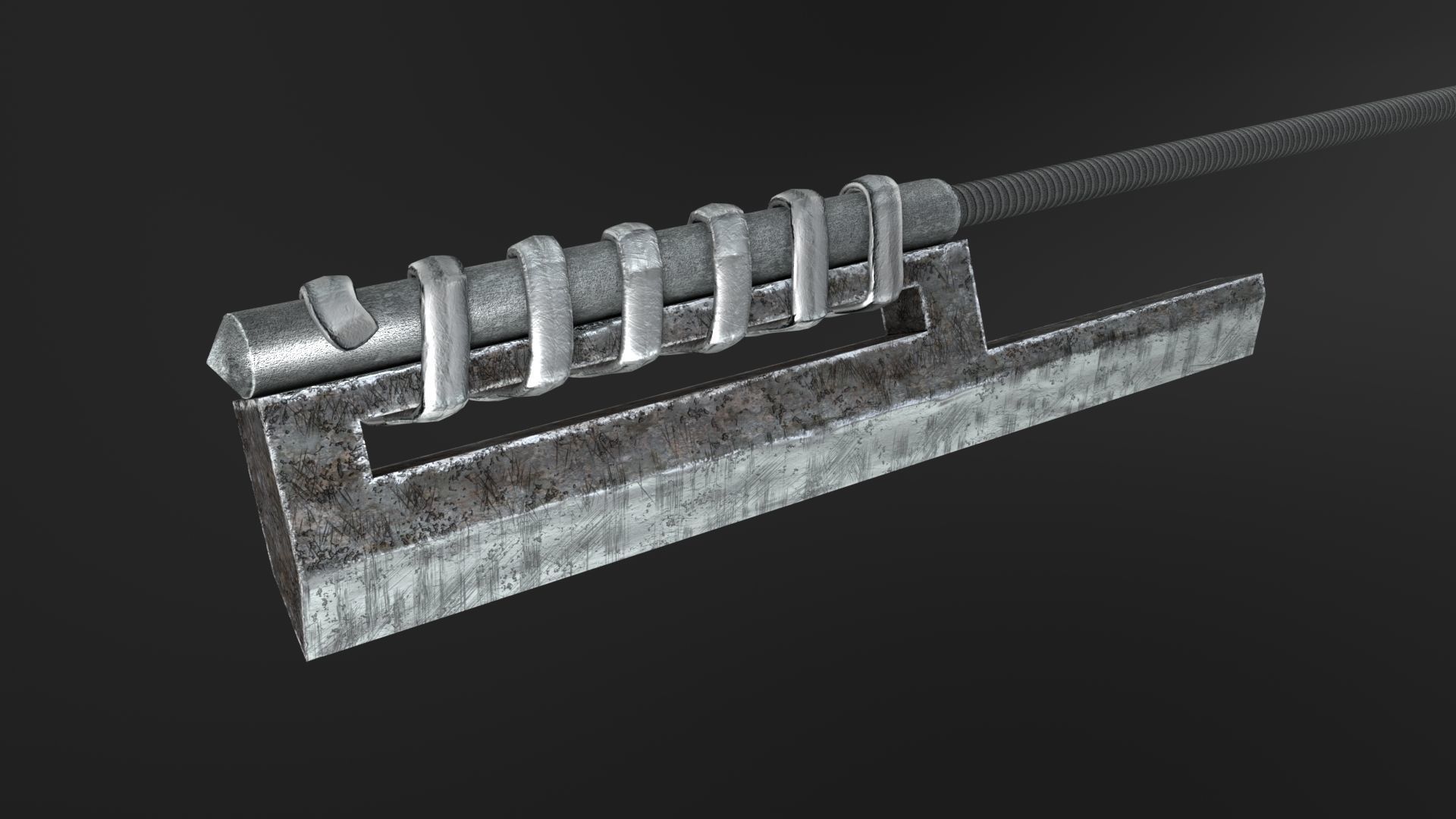 One hit sword Low-poly 3D model_4
