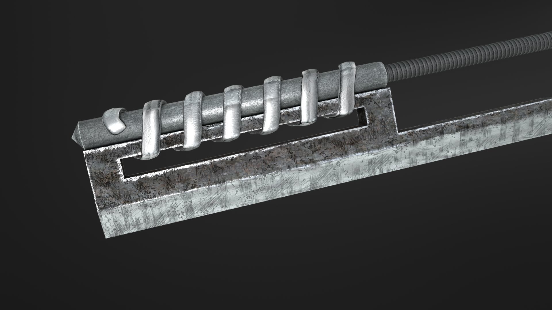 One hit sword Low-poly 3D model_6