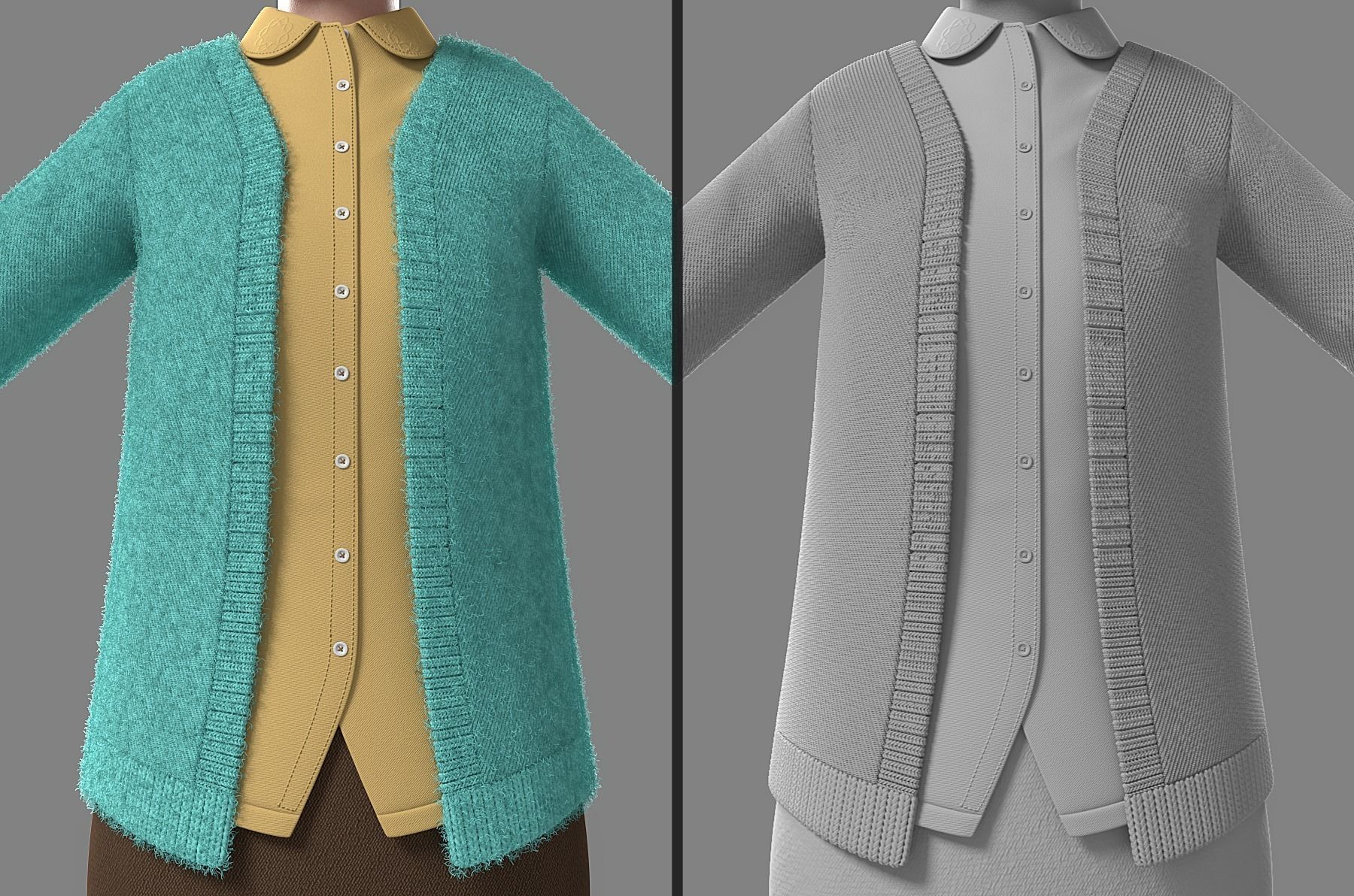 Cartoon Old Woman NoRig 3D model_20