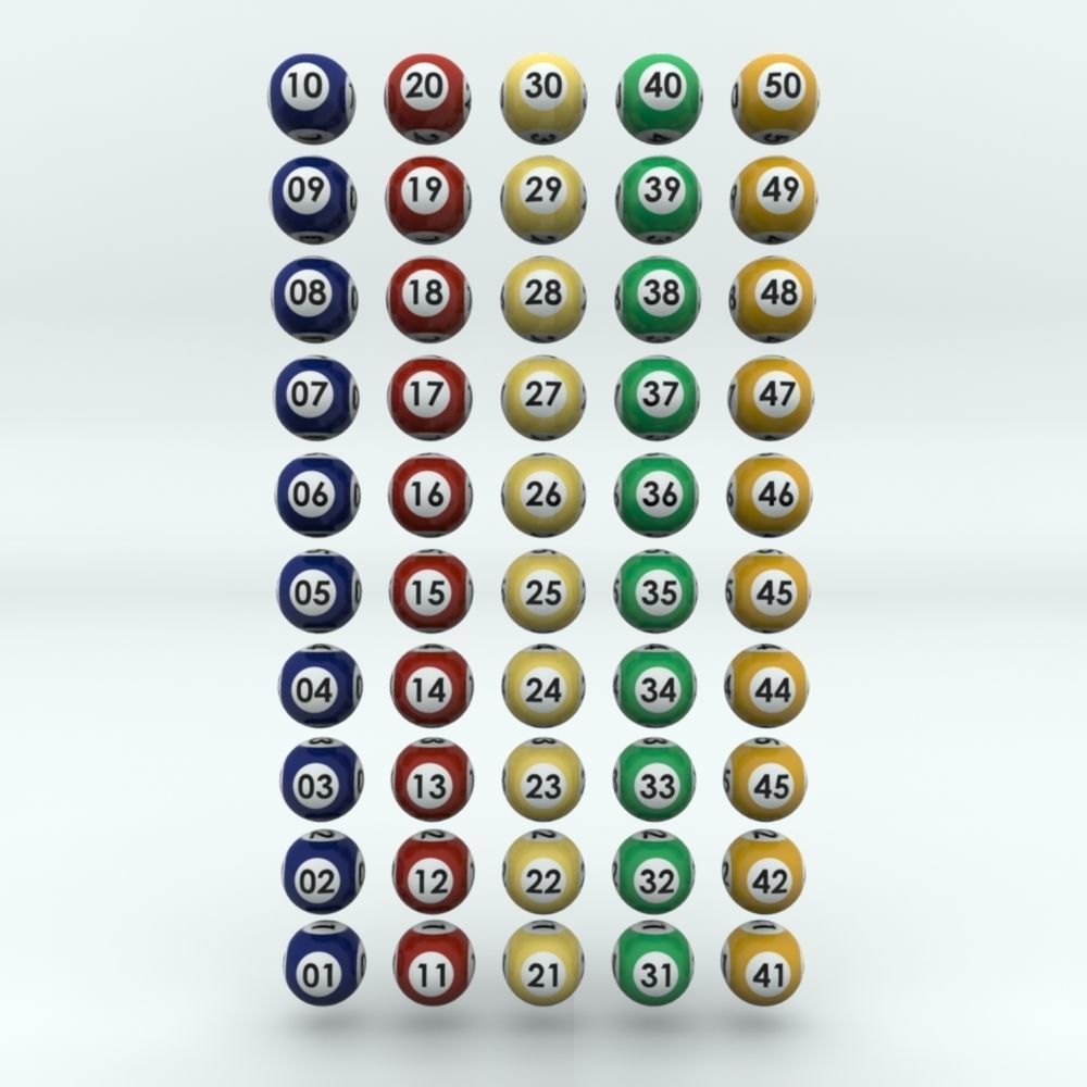 Lottery Balls with striped texture 3D model_4