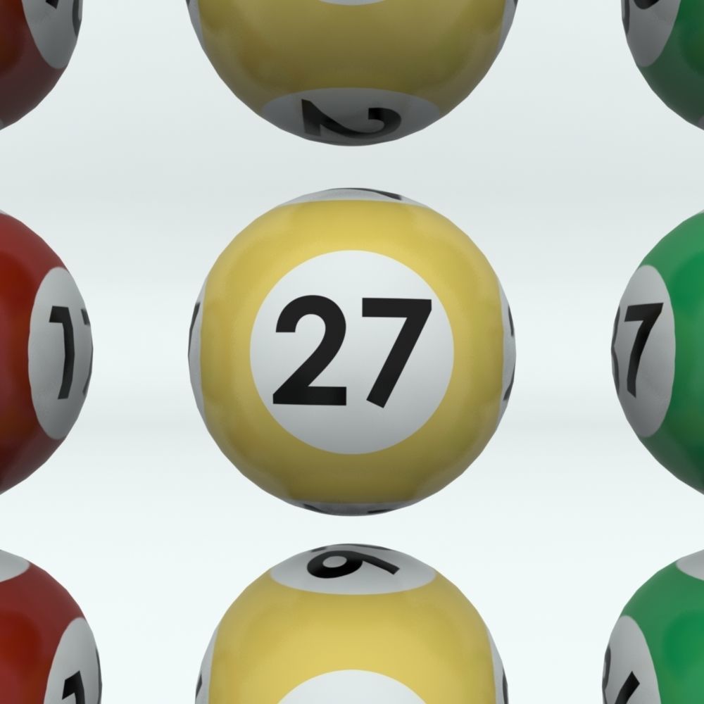Lottery Balls with striped texture 3D model_5