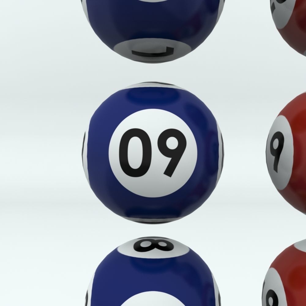 Lottery Balls with striped texture 3D model_9