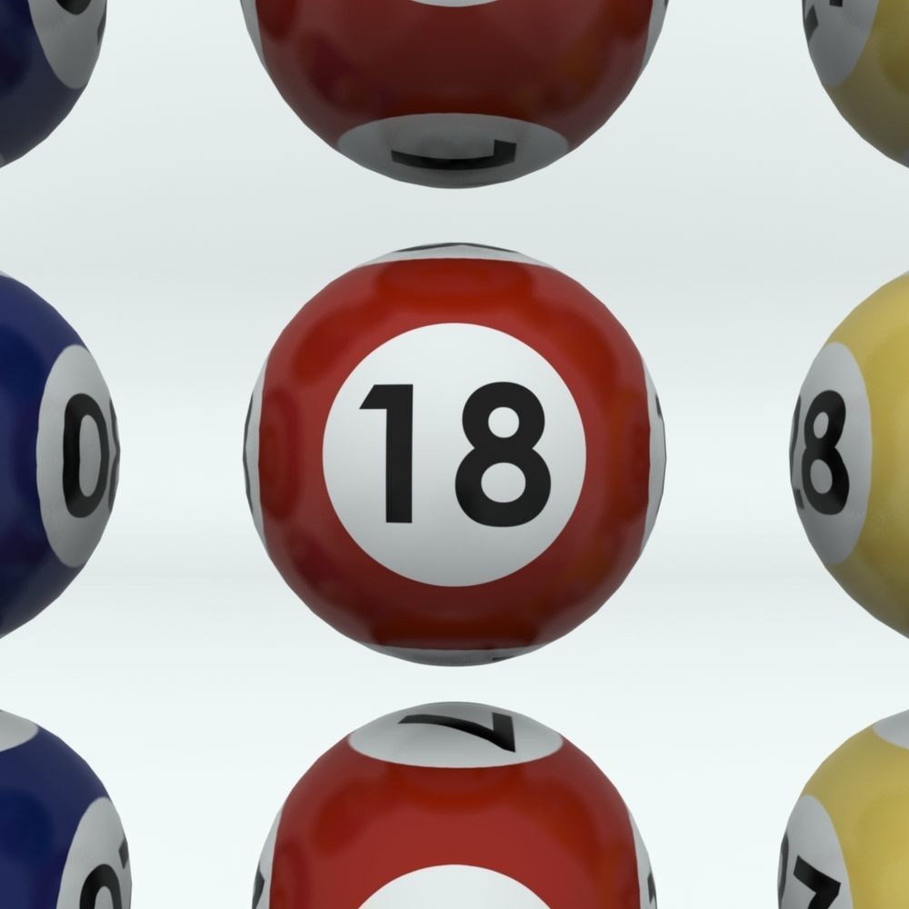 Lottery Balls with striped texture 3D model_11