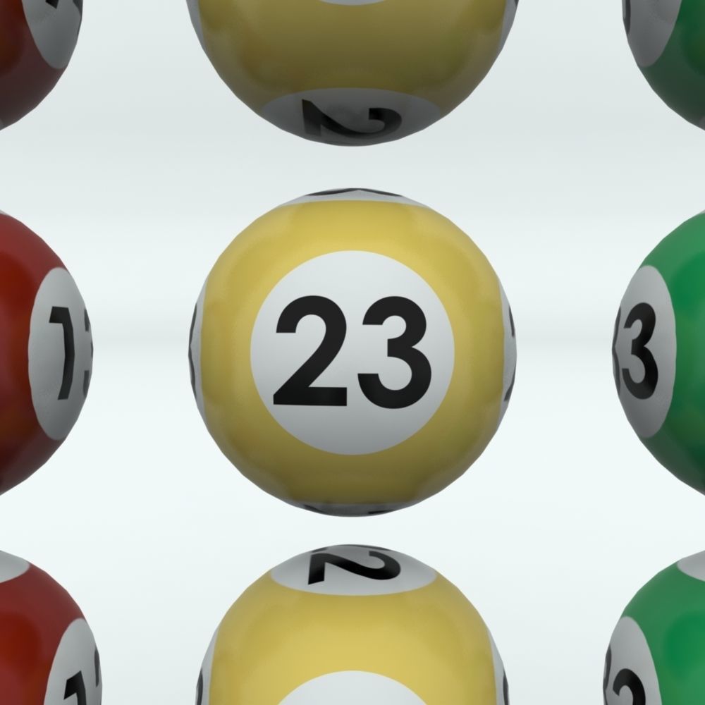 Lottery Balls with striped texture 3D model_7