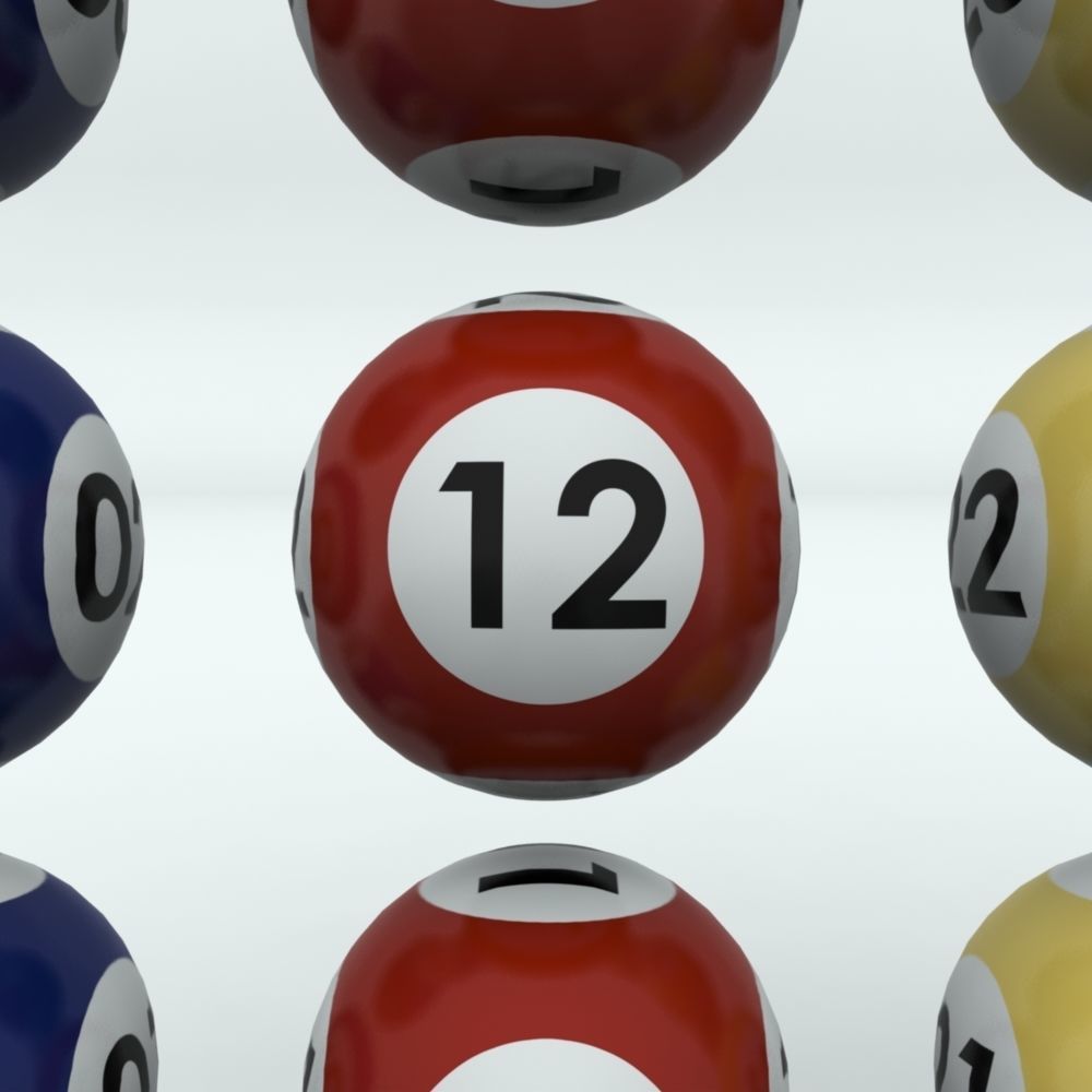 Lottery Balls with striped texture 3D model_13