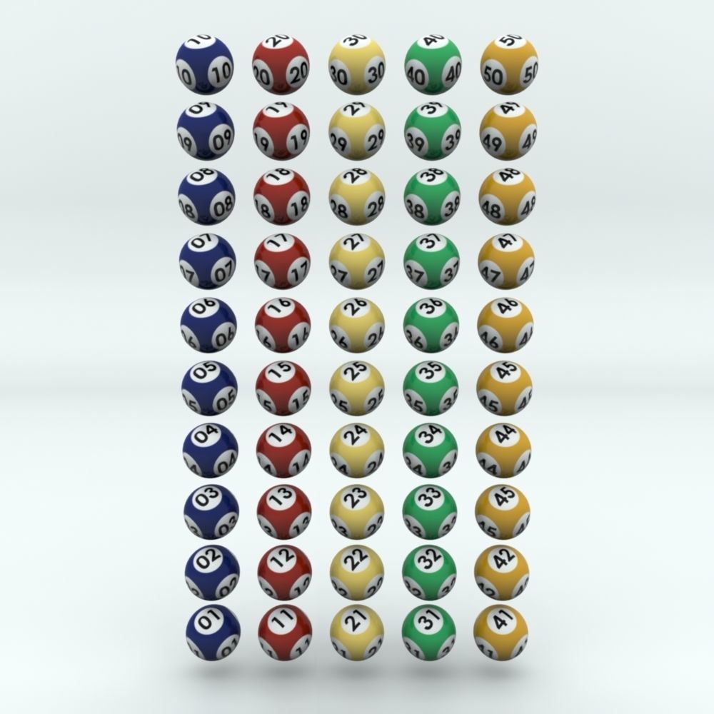 Lottery Balls with striped texture 3D model_2