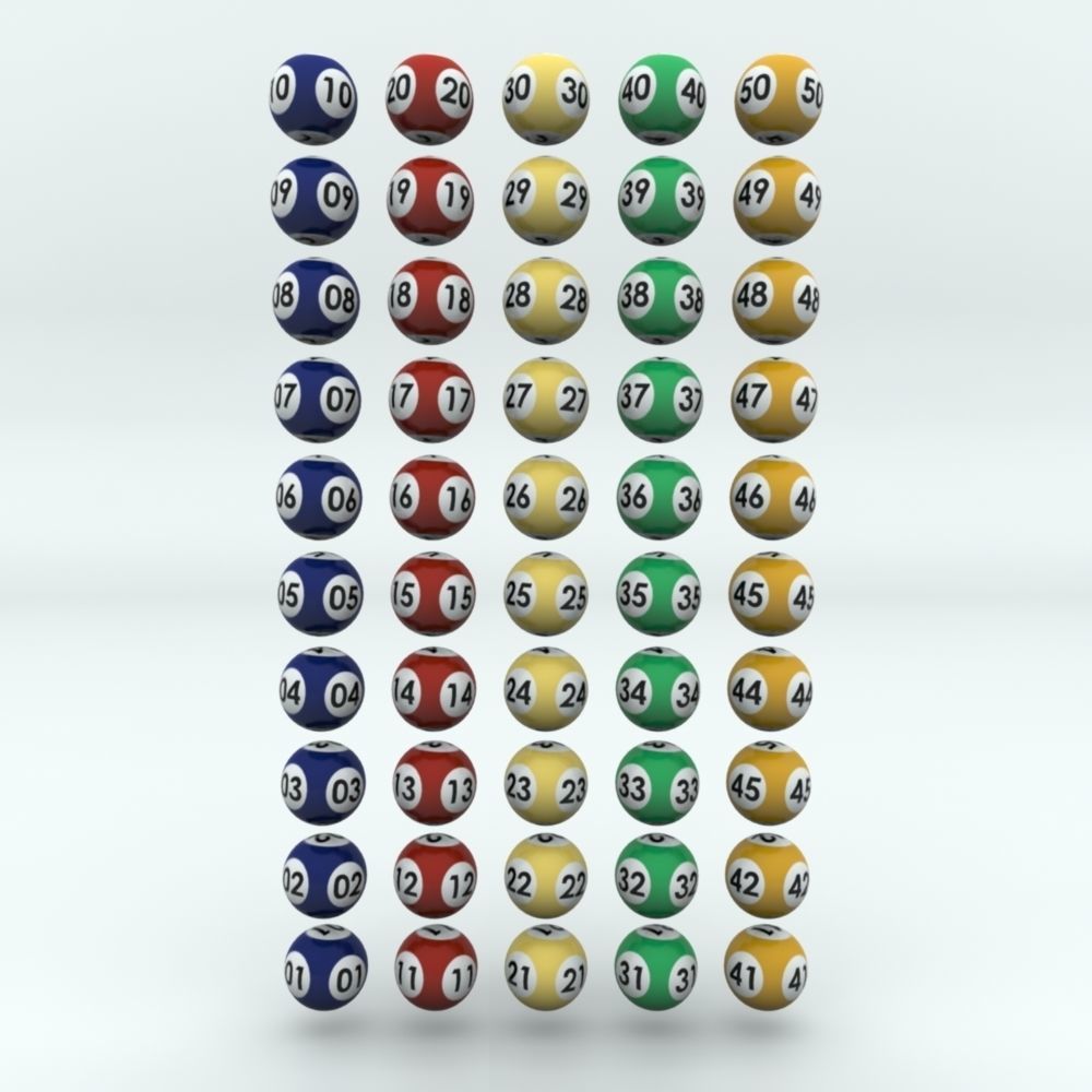 Lottery Balls with striped texture 3D model_3