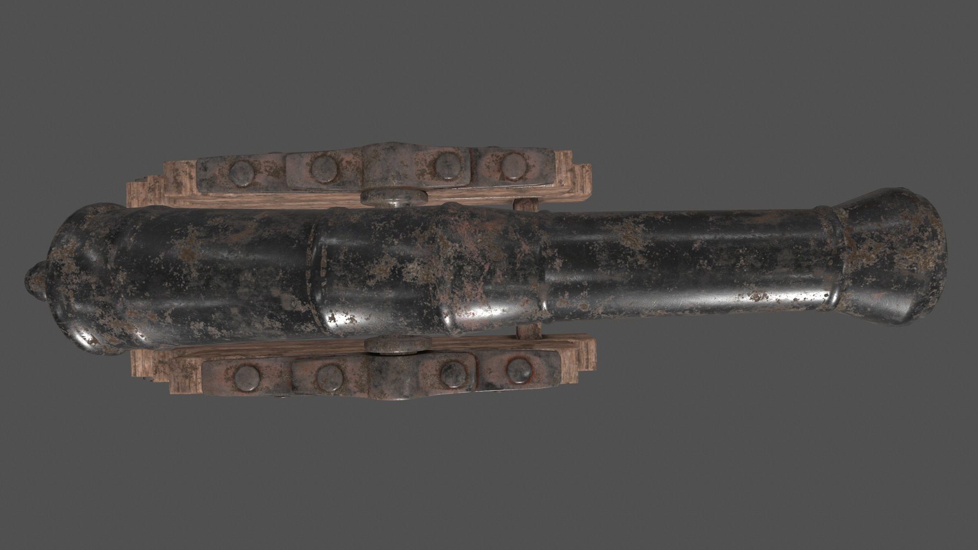 old canon Low-poly 3D model_10