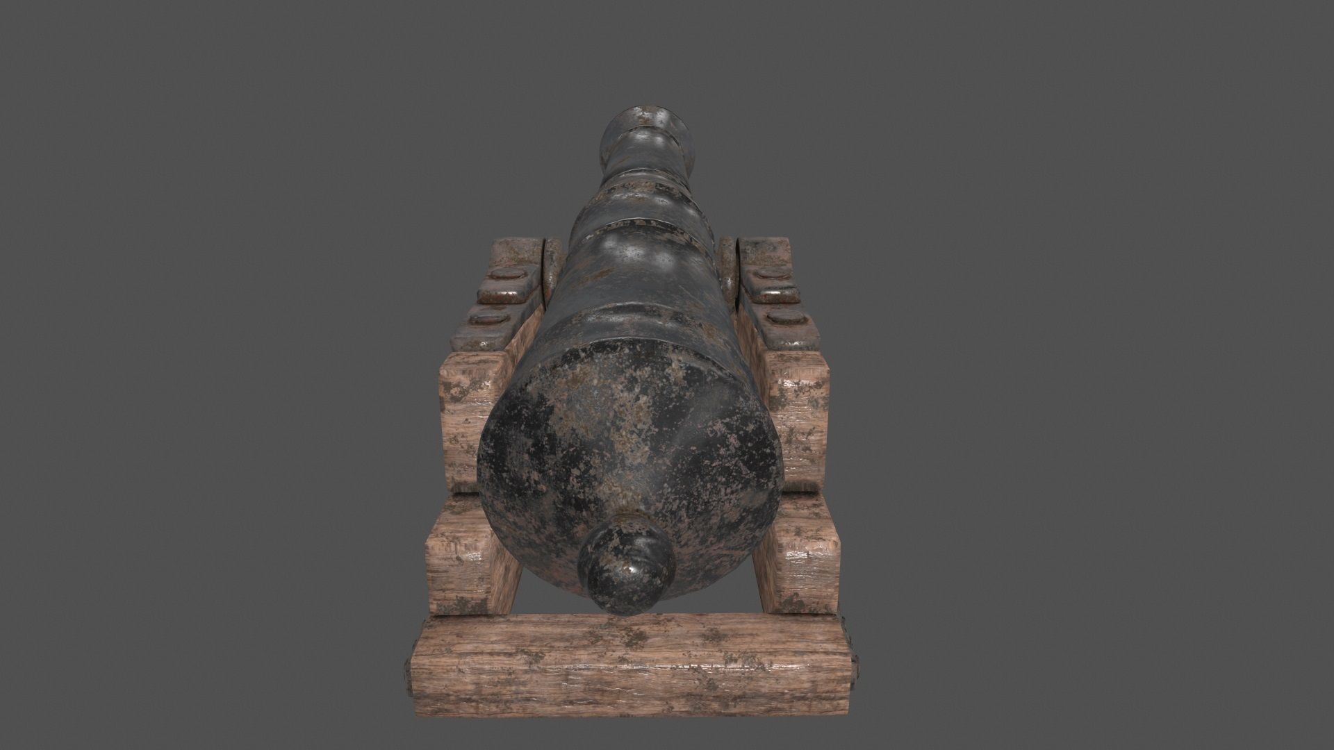 old canon Low-poly 3D model_5
