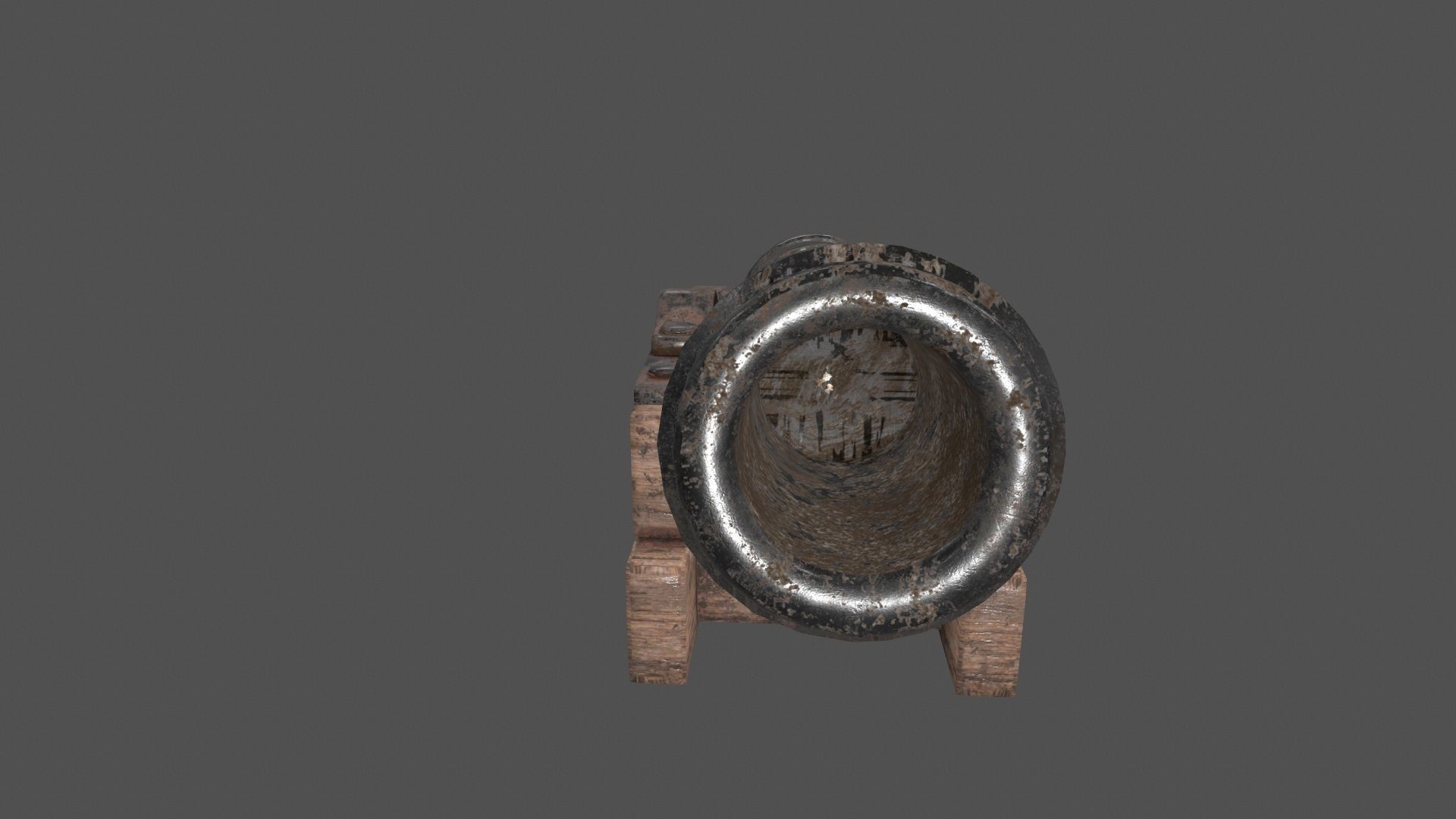 old canon Low-poly 3D model_9