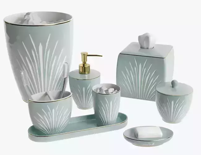 Setai Pale Blue Porcelain Bath Accessories