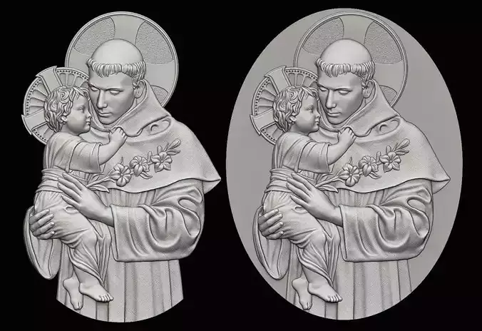 St Anthony Relief No Undercuts 3D print model