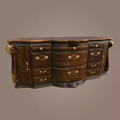 Ornate Victorian Cabinet Low-poly 3D model