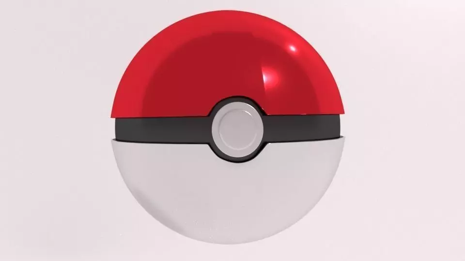 3D PokeBall pokemon ball Low-poly 3D model_0