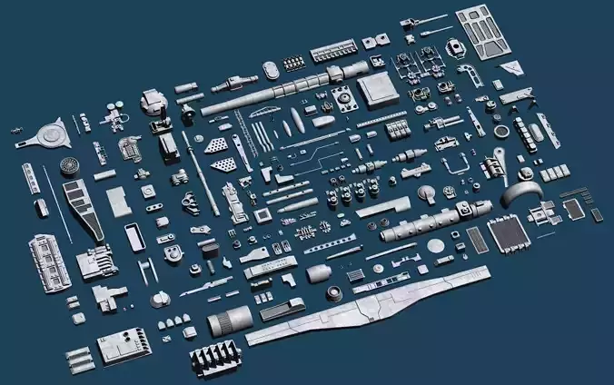 Juju scifi Lowpoly Greebles