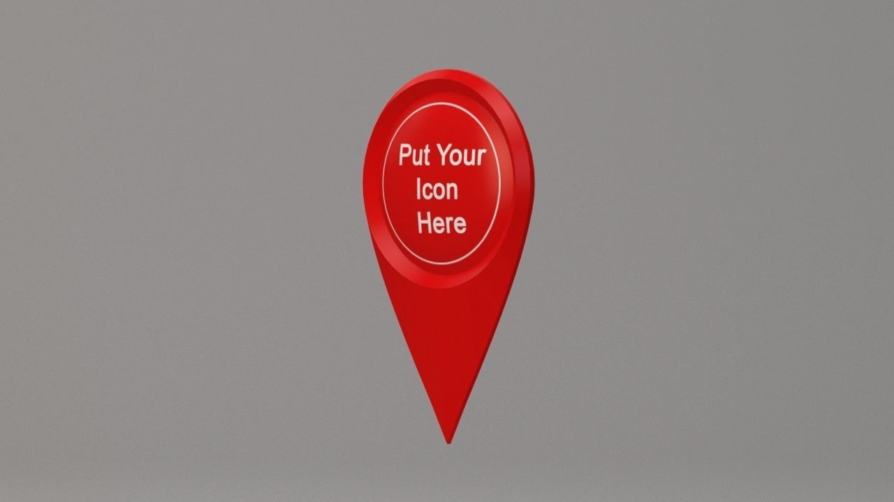 Location Pin or Icon 3D model low-poly Low-poly 3D model_3