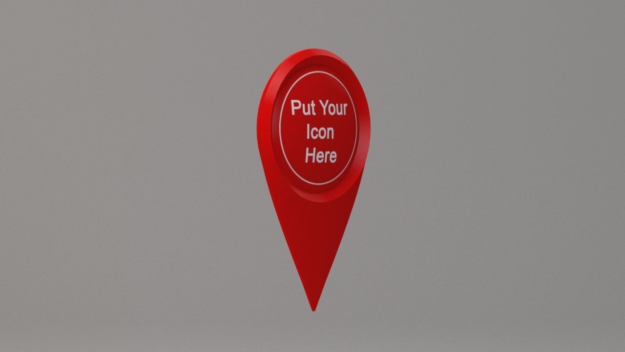 Location Pin or Icon 3D model low-poly Low-poly 3D model_2