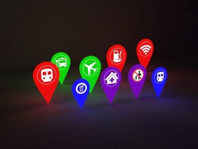 Location Pin or Icon 3D model low-poly Low-poly 3D model_1