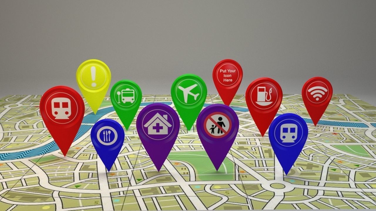 Location Pin or Icon 3D model low-poly Low-poly 3D model_4
