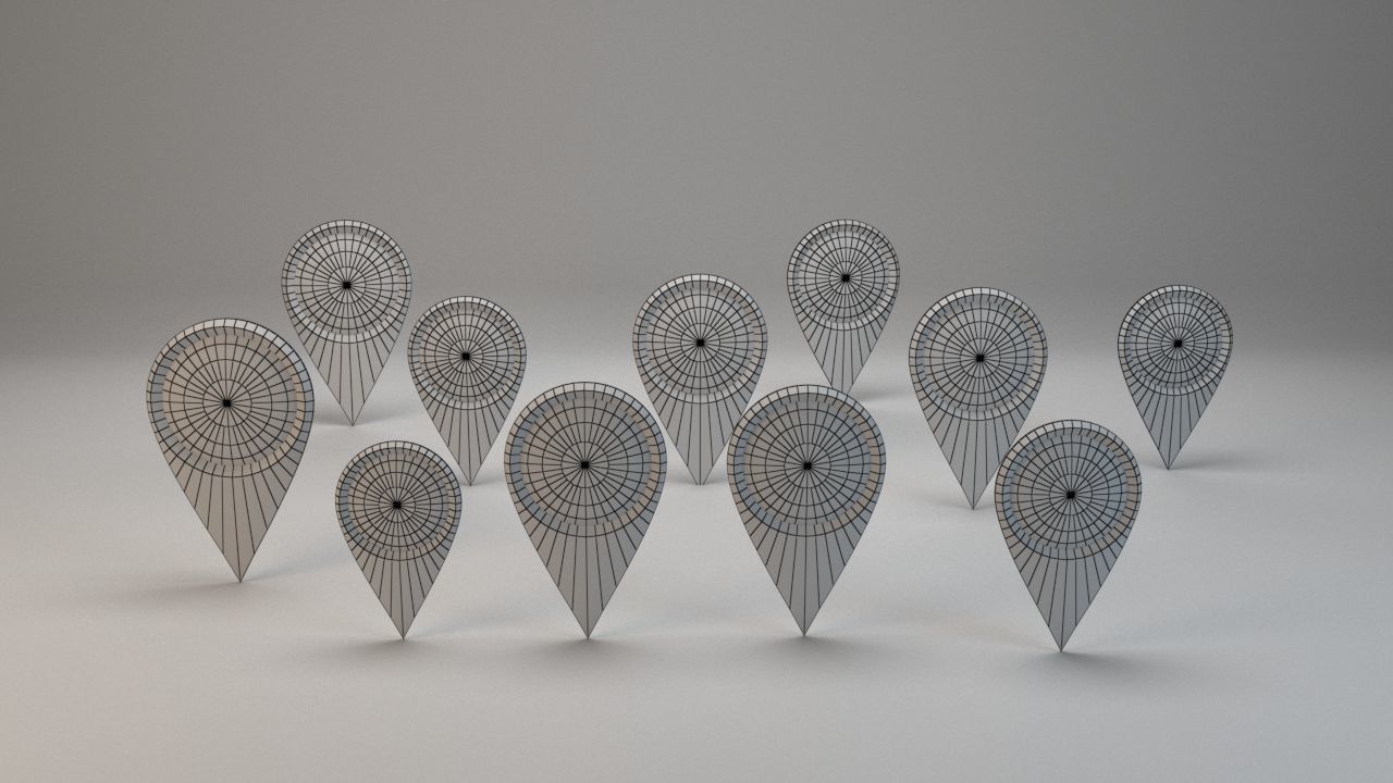 Location Pin or Icon 3D model low-poly Low-poly 3D model_5
