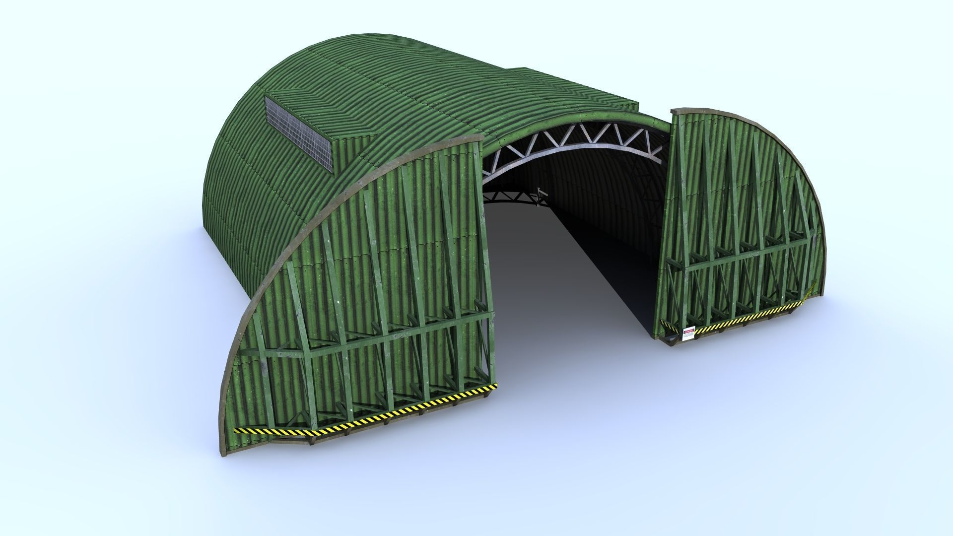 Aircraft Shelter Low Poly - Seamless textures Low-poly 3D model_5