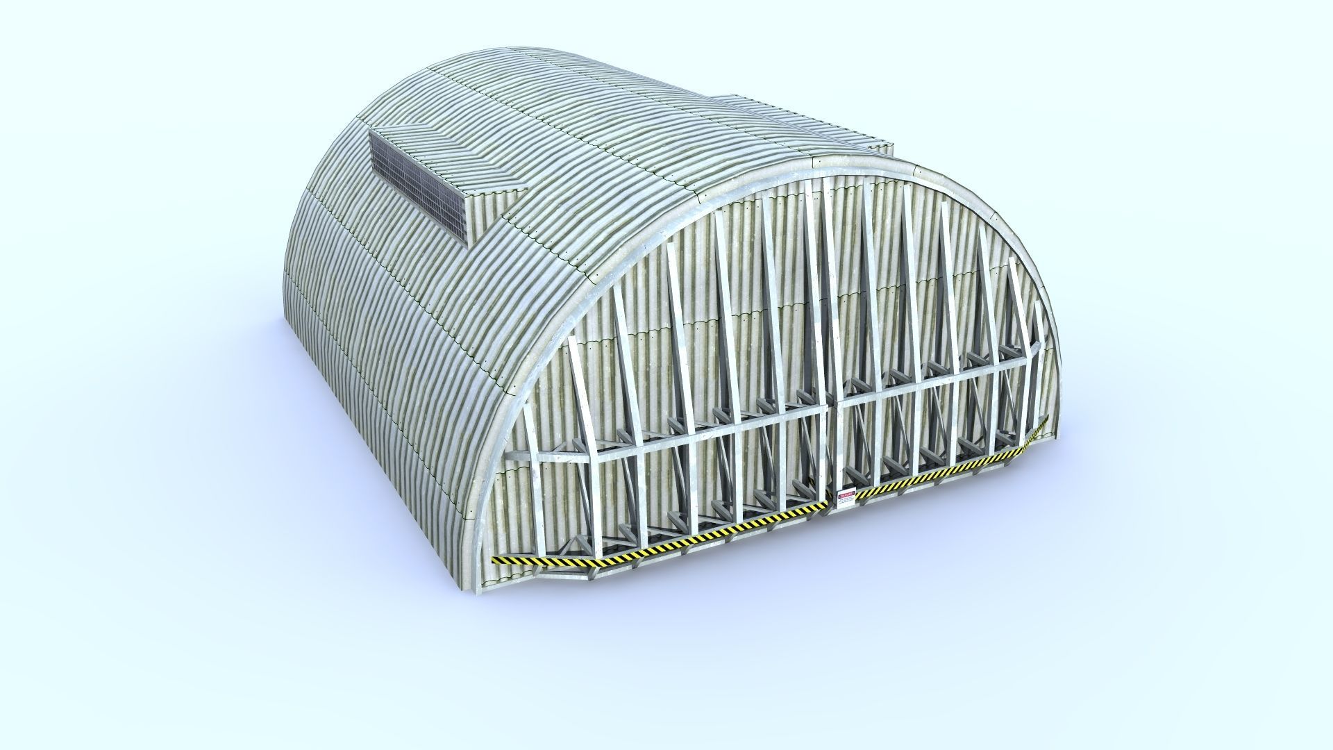 Aircraft Shelter Low Poly - Seamless textures Low-poly 3D model_8