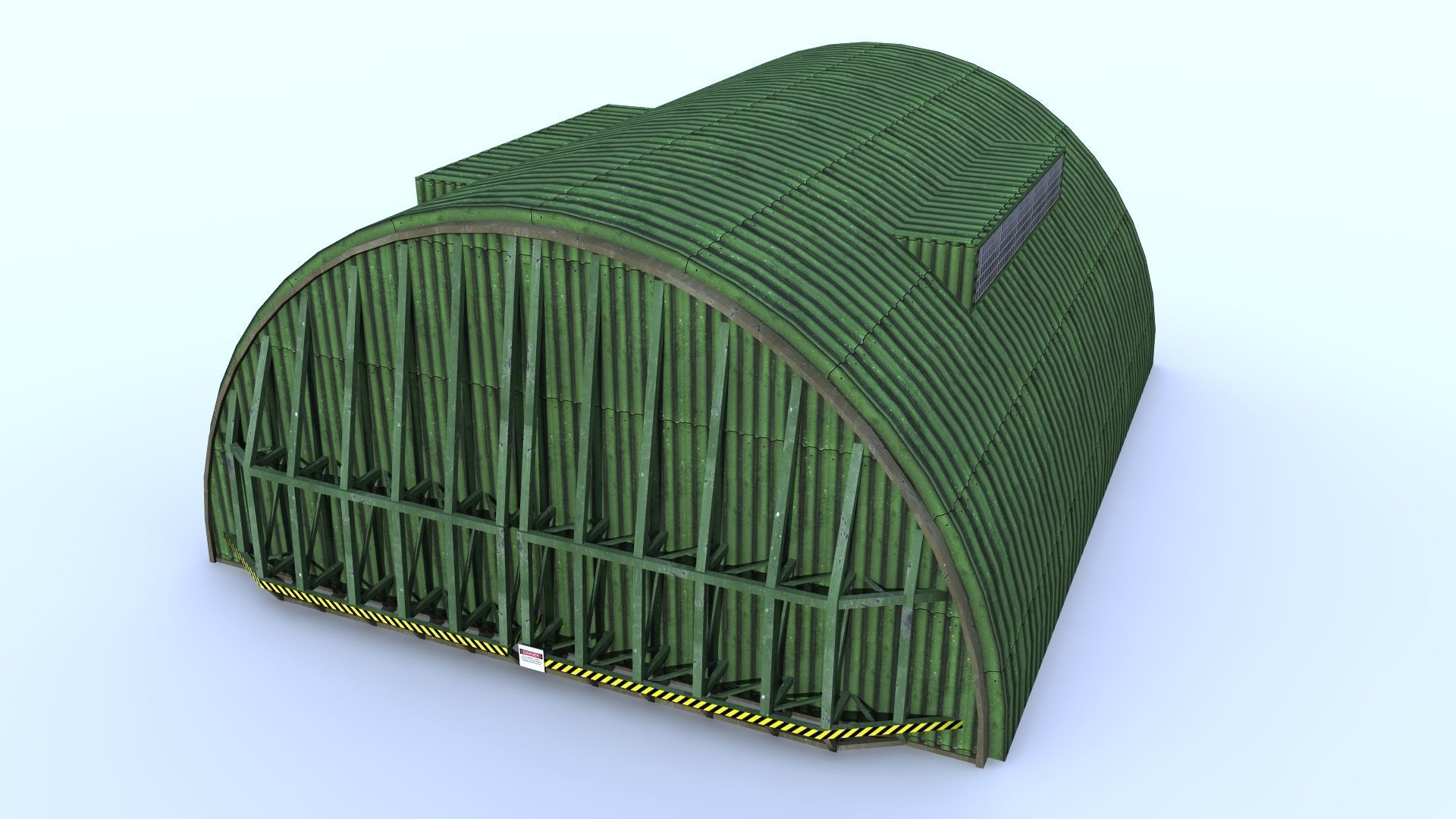 Aircraft Shelter Low Poly - Seamless textures Low-poly 3D model_6