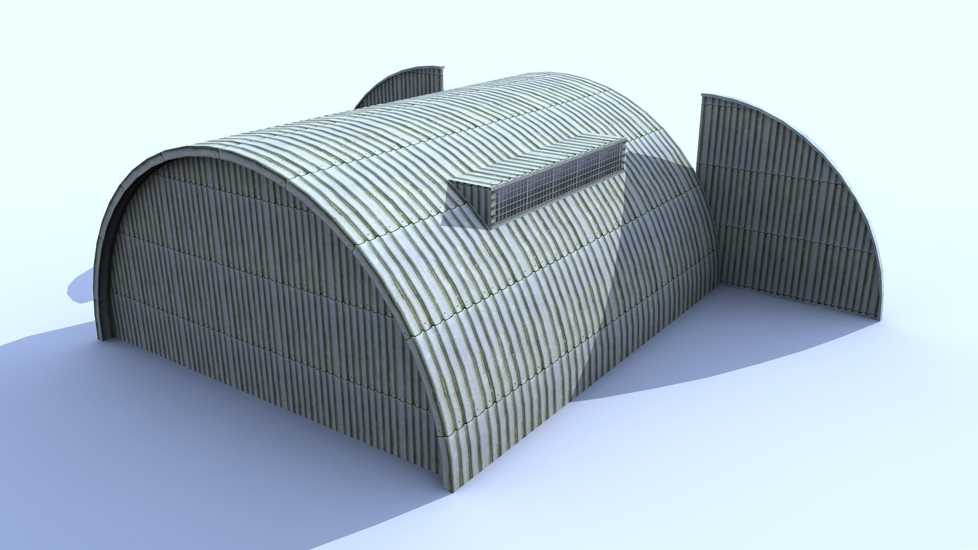 Aircraft Shelter Low Poly - Seamless textures Low-poly 3D model_9