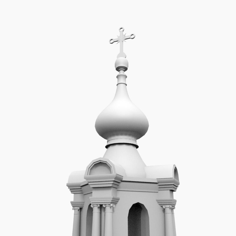 Smolny Tower Low-poly 3D model_2