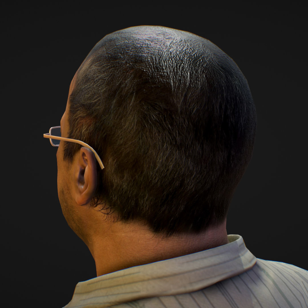 Realistic Man in Jeans and Shirt Low-poly 3D model_16