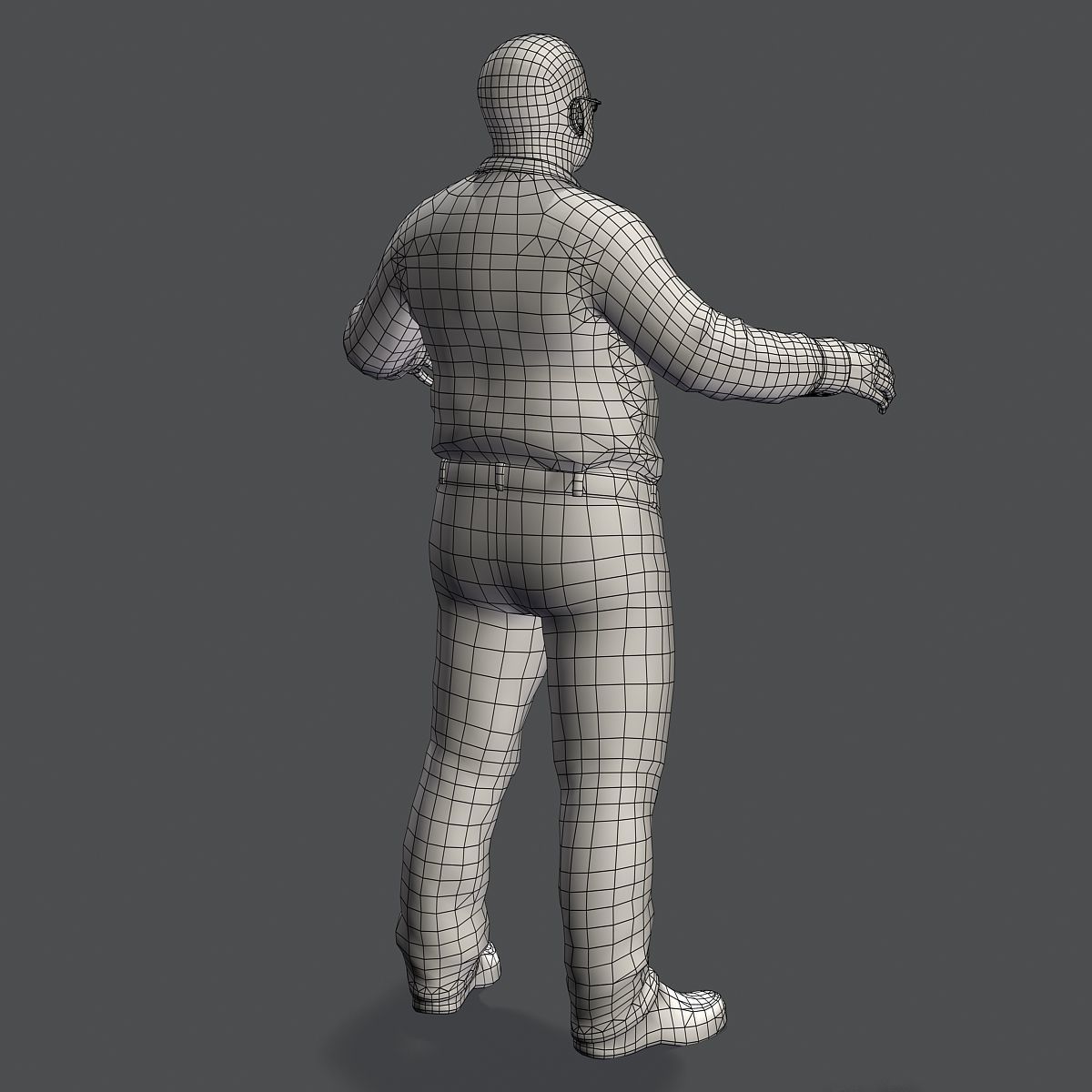 Realistic Man in Jeans and Shirt Low-poly 3D model_49