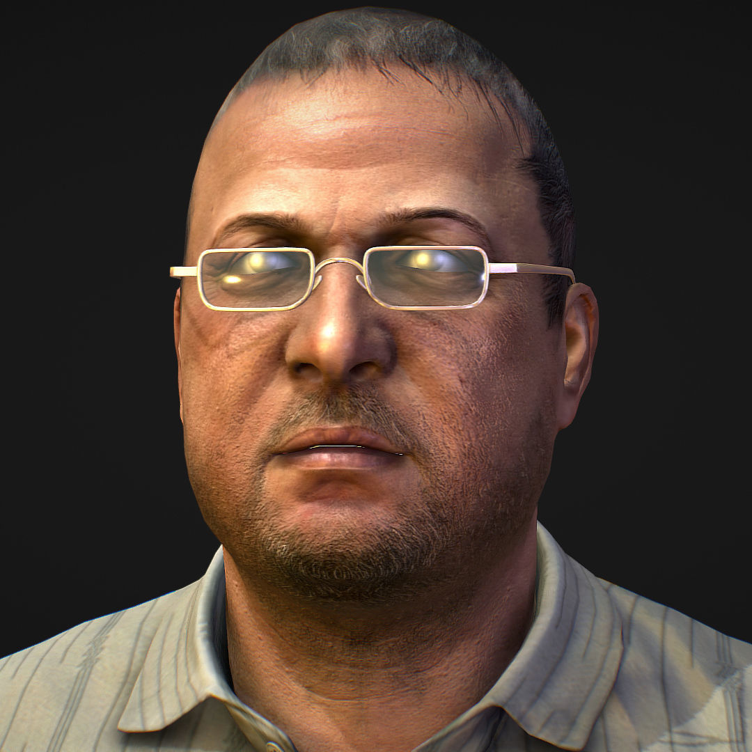 Realistic Man in Jeans and Shirt Low-poly 3D model_15