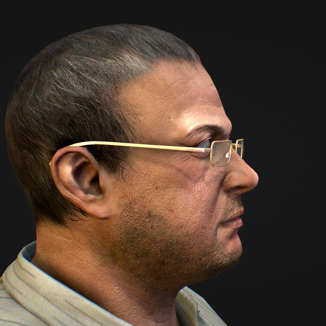 Realistic Man in Jeans and Shirt Low-poly 3D model_28